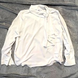 Forever21+ White Scarf-tie Blouse